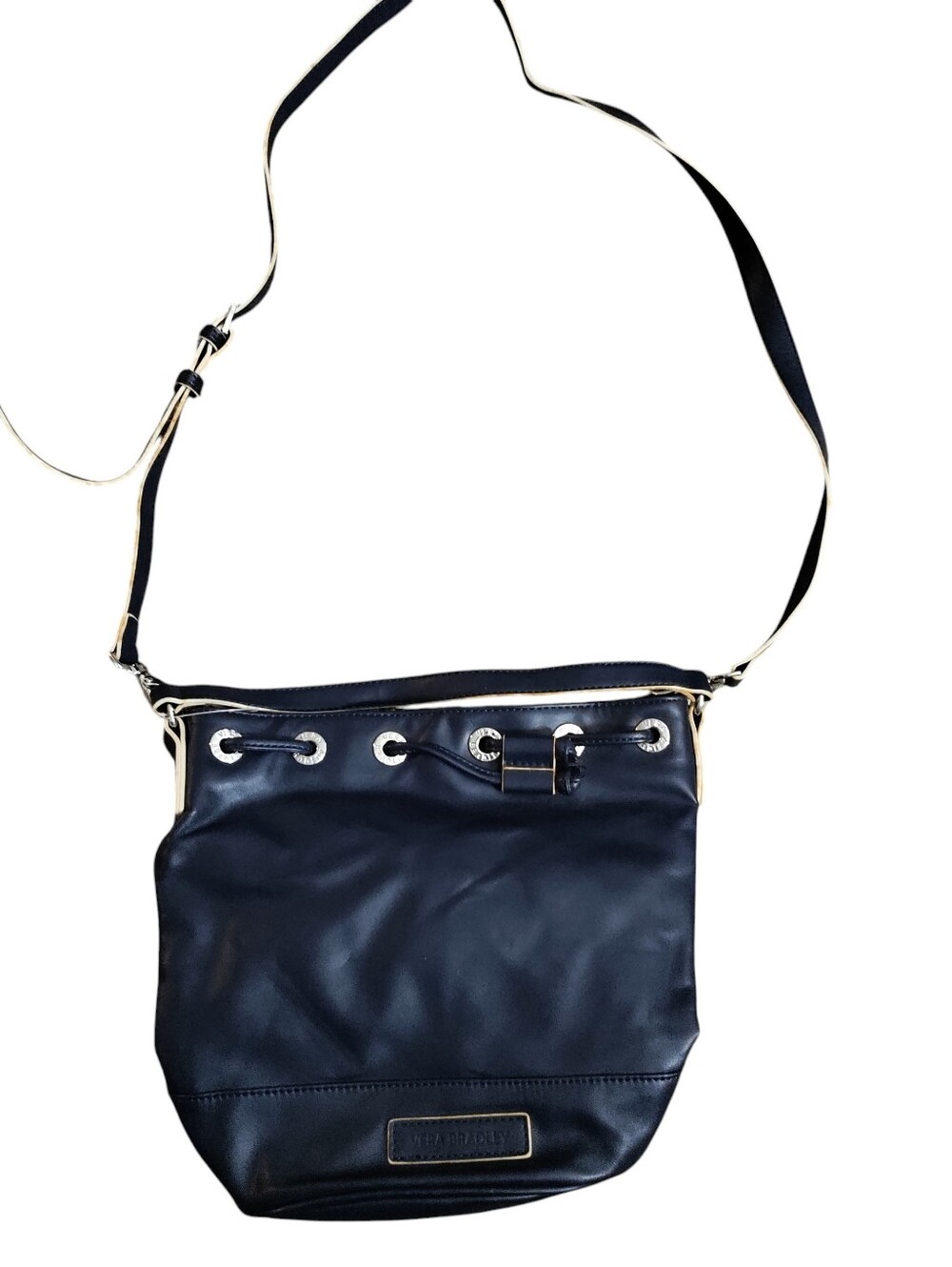 Vera Bradley Faux Leather Bucket Bag Shoulder Bag Navy Nautical